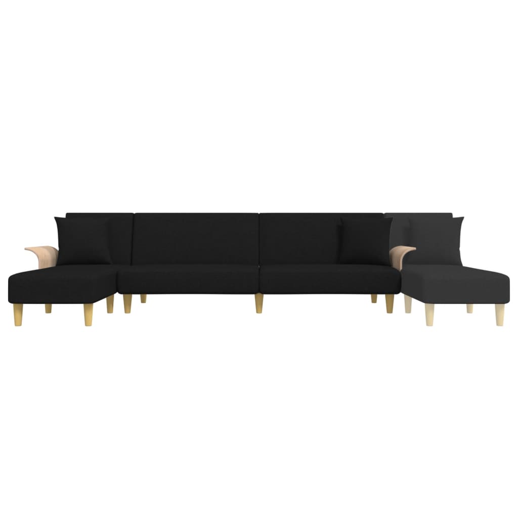 Schlafsofa in L-Form Schwarz 279x140x70 cm Stoff