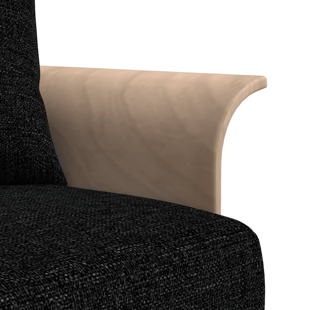 Schlafsofa in L-Form Schwarz 279x140x70 cm Stoff