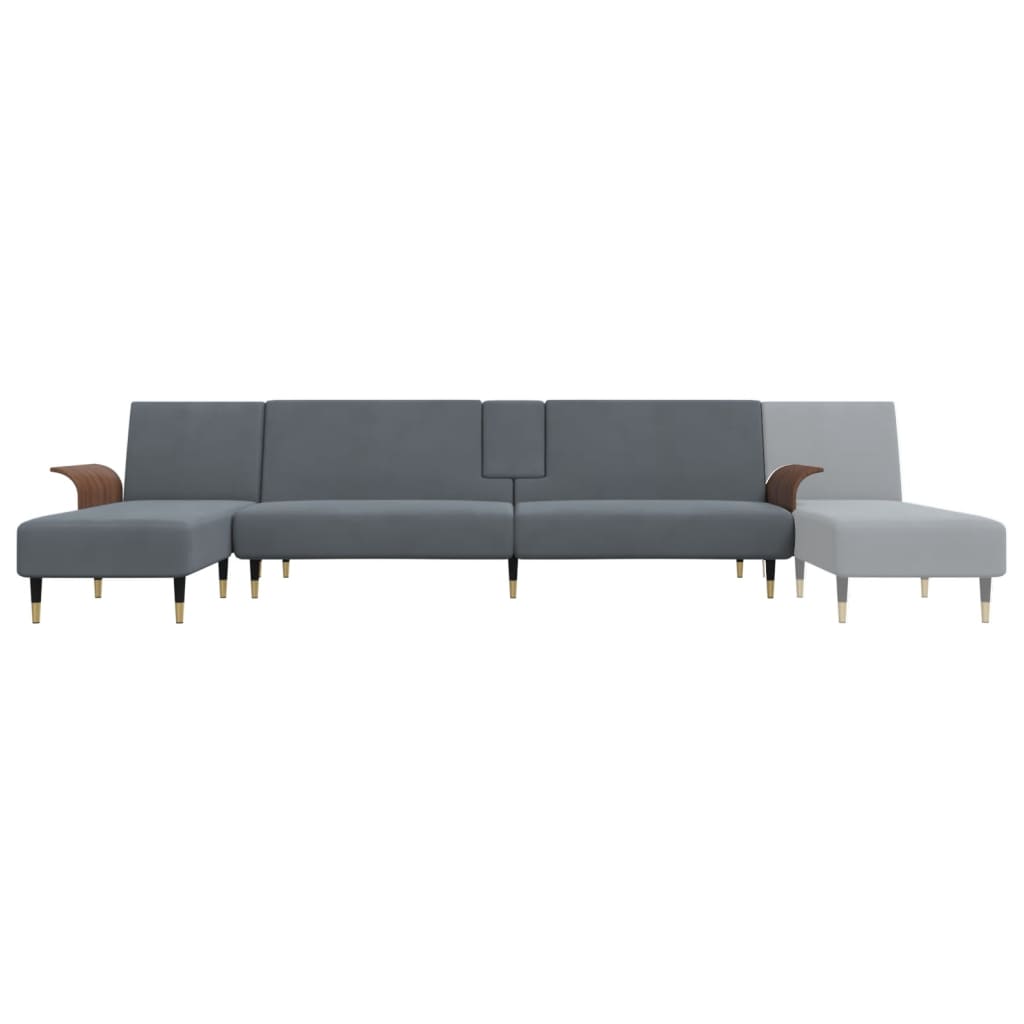 Schlafsofa in L-Form Dunkelgrau 279x140x70 cm Samt