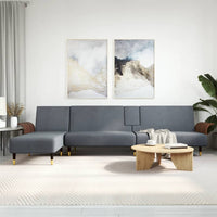 Thumbnail for Schlafsofa in L-Form Dunkelgrau 279x140x70 cm Samt