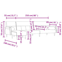 Thumbnail for Schlafsofa in L-Form Dunkelgrau 271x140x70 cm Samt