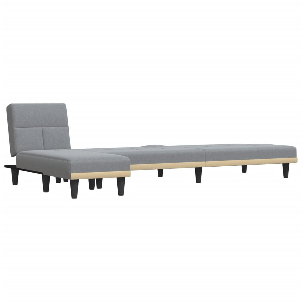 Schlafsofa in L-Form Hellgrau 255x140x70 cm Stoff