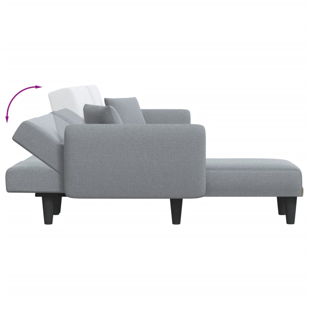 Schlafsofa in L-Form Hellgrau 275x140x70 cm Stoff