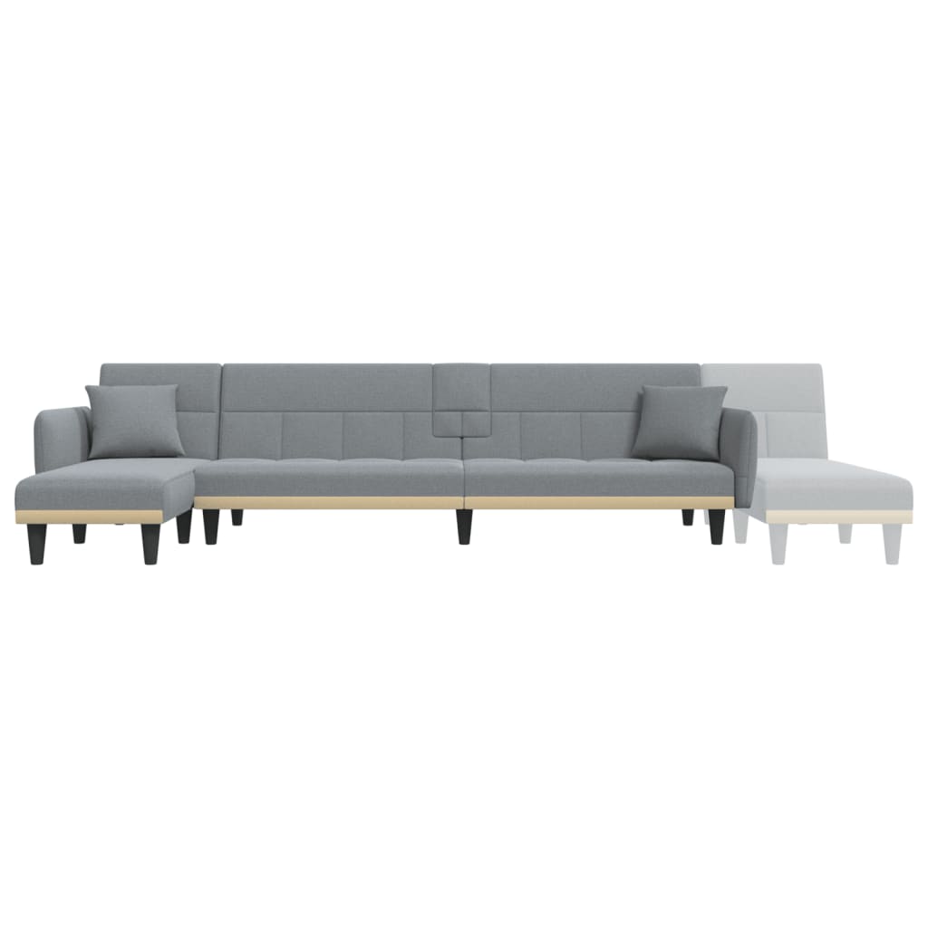 Schlafsofa in L-Form Hellgrau 275x140x70 cm Stoff