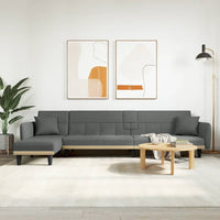 Thumbnail for Schlafsofa in L-Form Dunkelgrau 275x140x70 cm Stoff