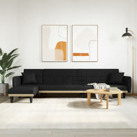 Thumbnail for Schlafsofa in L-Form Schwarz 275x140x70 cm Stoff