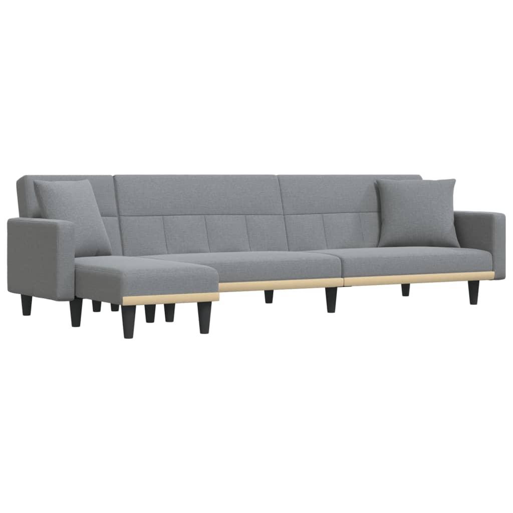 Schlafsofa in L-Form Hellgrau 275x140x70 cm Stoff