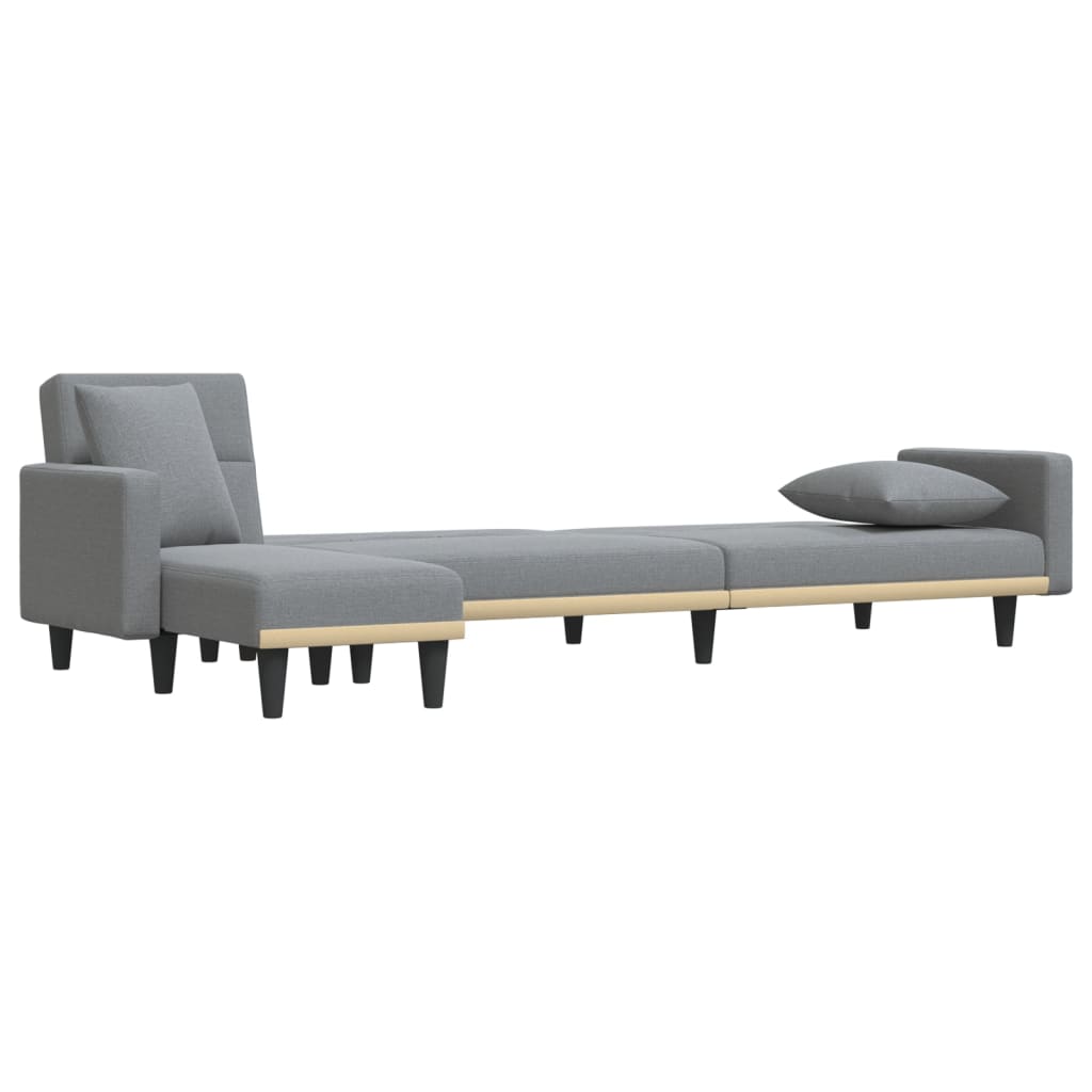 Schlafsofa in L-Form Hellgrau 275x140x70 cm Stoff