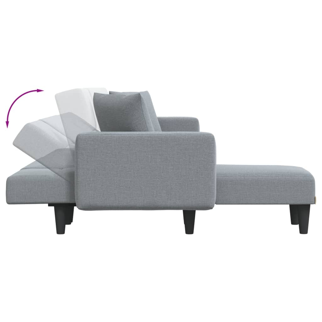Schlafsofa in L-Form Hellgrau 275x140x70 cm Stoff
