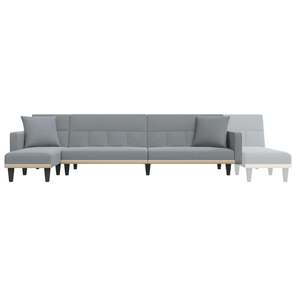 Schlafsofa in L-Form Hellgrau 275x140x70 cm Stoff