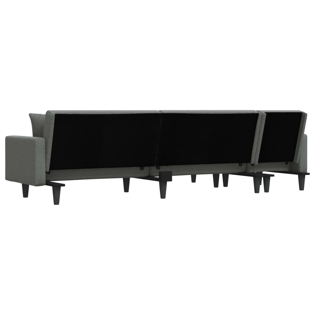 Schlafsofa in L-Form Dunkelgrau 275x140x70 cm Stoff