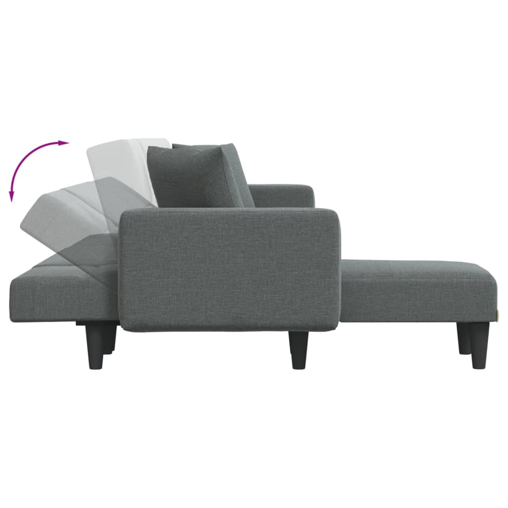 Schlafsofa in L-Form Dunkelgrau 275x140x70 cm Stoff