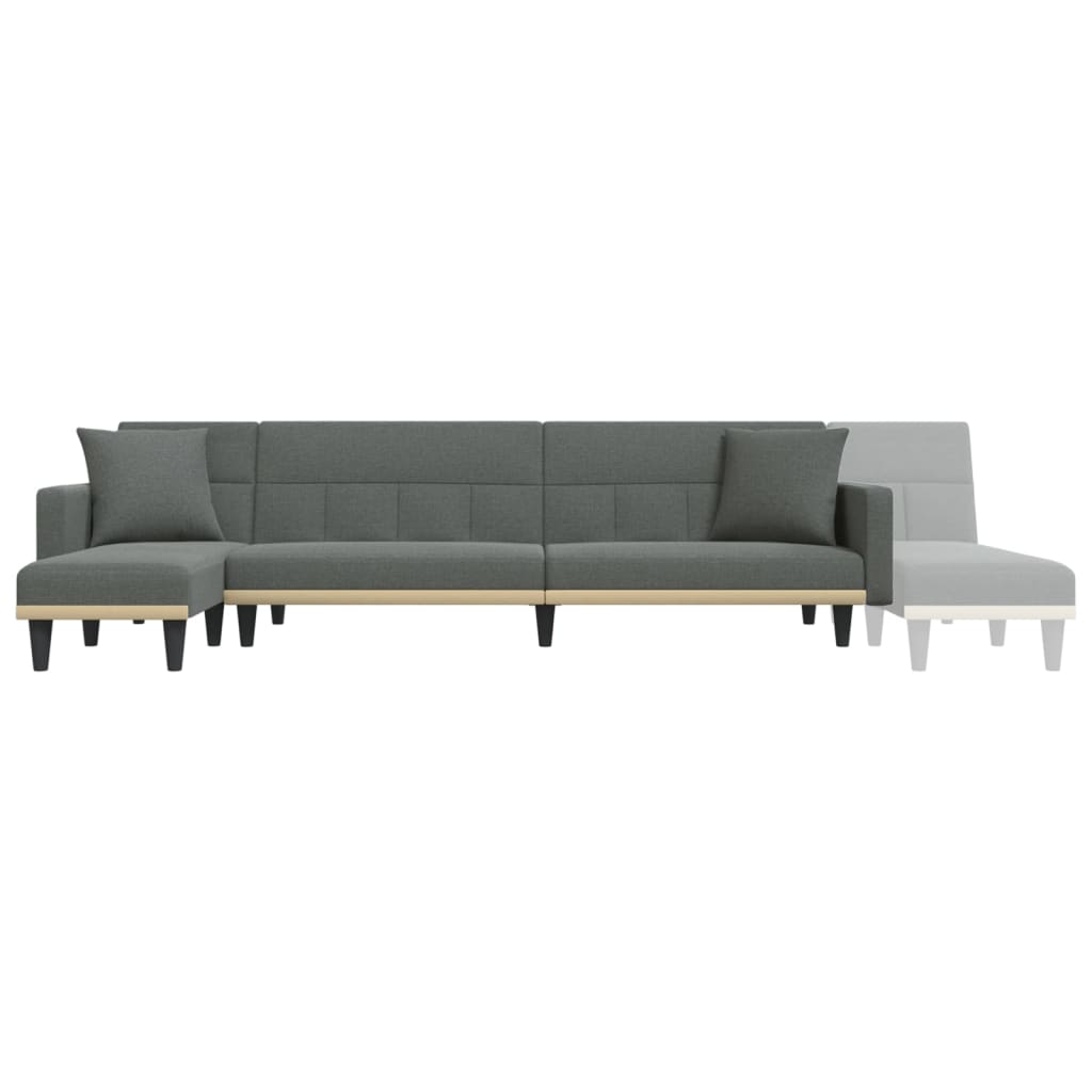 Schlafsofa in L-Form Dunkelgrau 275x140x70 cm Stoff