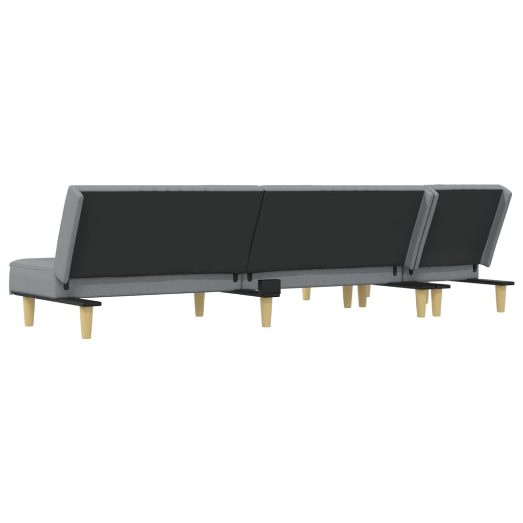 Schlafsofa in L-Form Hellgrau 255x140x70 cm Stoff
