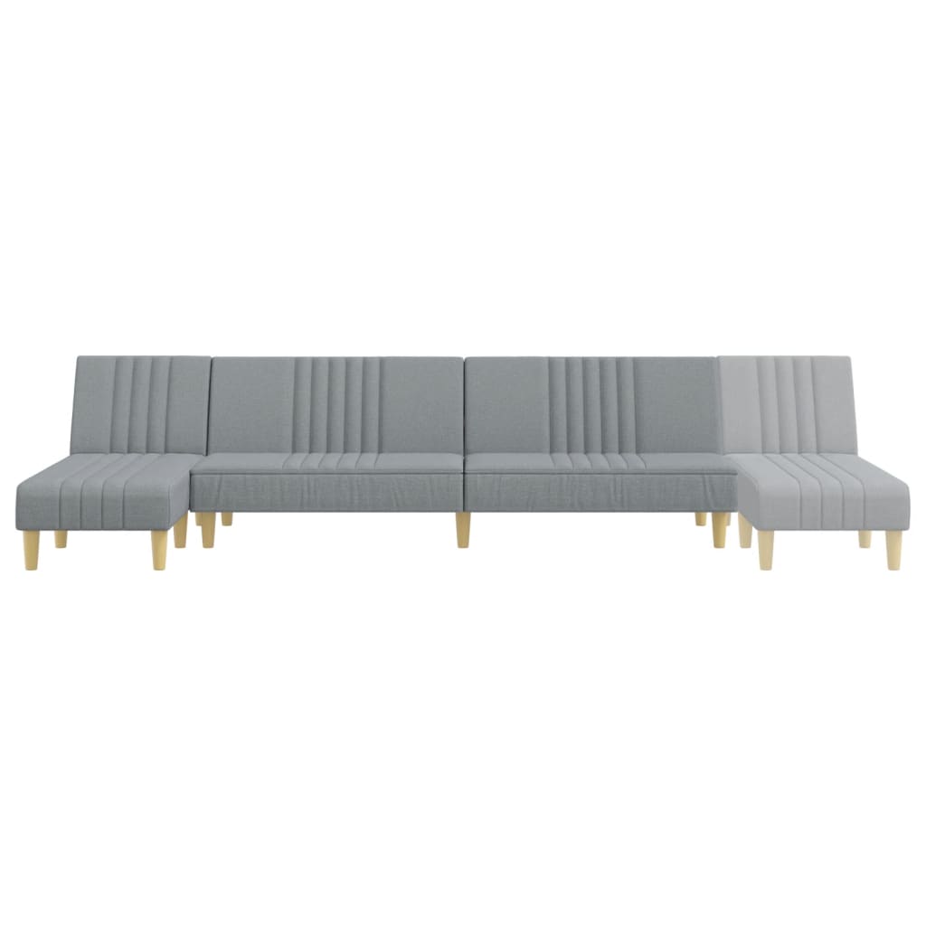 Schlafsofa in L-Form Hellgrau 255x140x70 cm Stoff