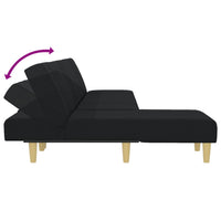 Thumbnail for Schlafsofa in L-Form Schwarz 255x140x70 cm Stoff