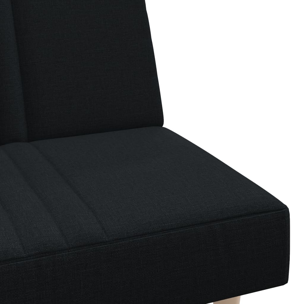 Schlafsofa in L-Form Schwarz 255x140x70 cm Stoff
