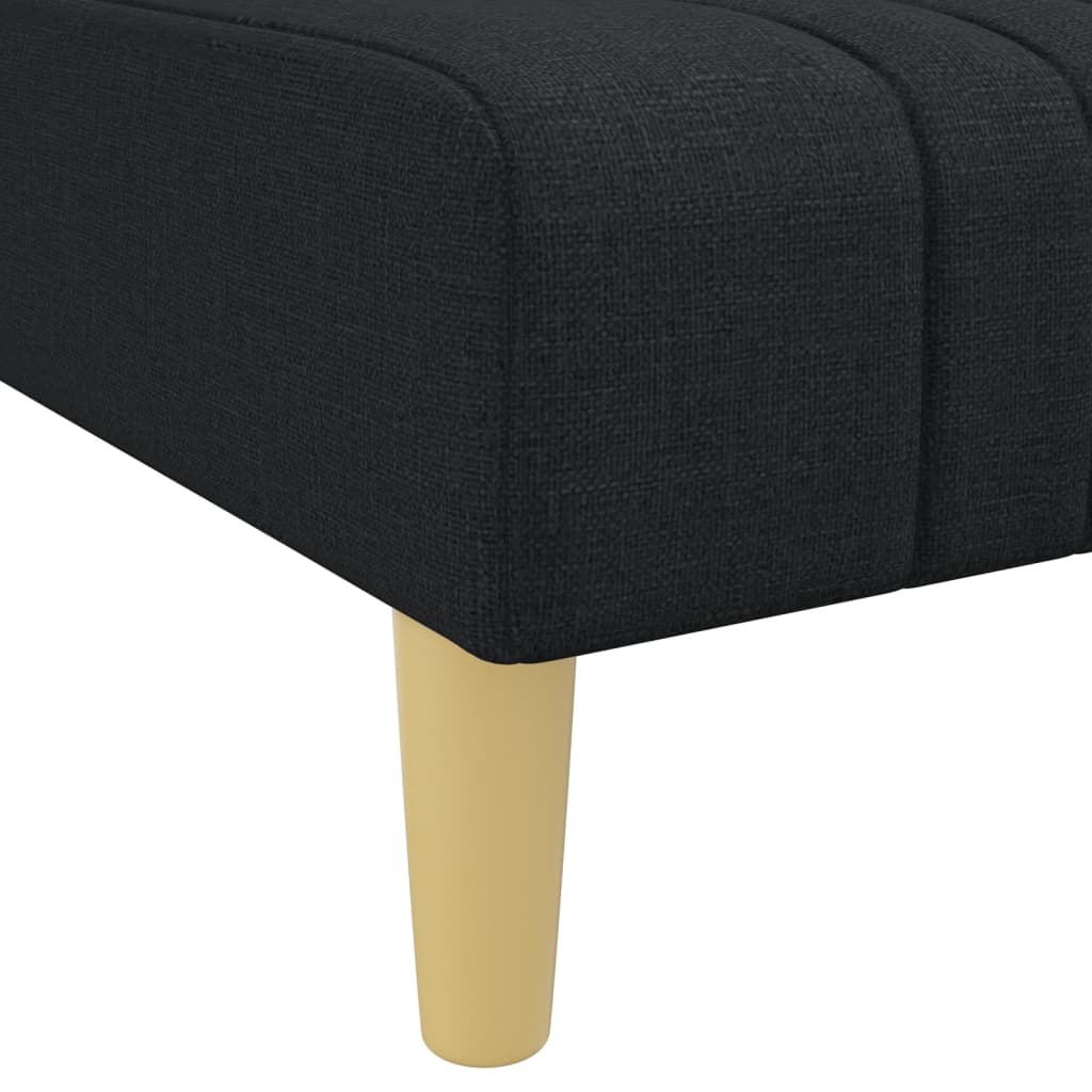 Schlafsofa in L-Form Schwarz 255x140x70 cm Stoff