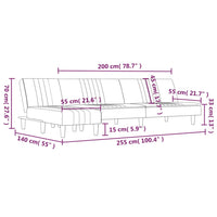 Thumbnail for Schlafsofa in L-Form Schwarz 255x140x70 cm Stoff
