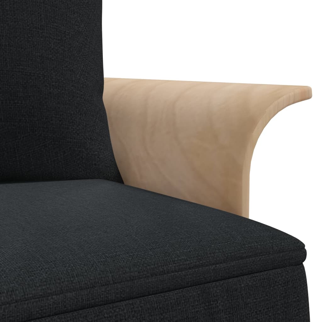 Schlafsofa in L-Form Schwarz 279x140x70 cm Stoff