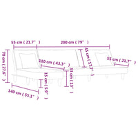 Thumbnail for Schlafsofa in L-Form Hellgrau 255x140x70 cm Samt