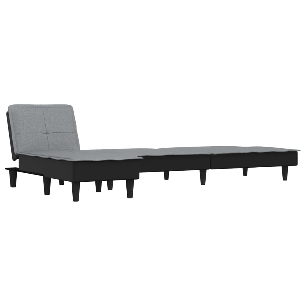 Schlafsofa in L-Form Hellgrau 255x140x70 cm Stoff