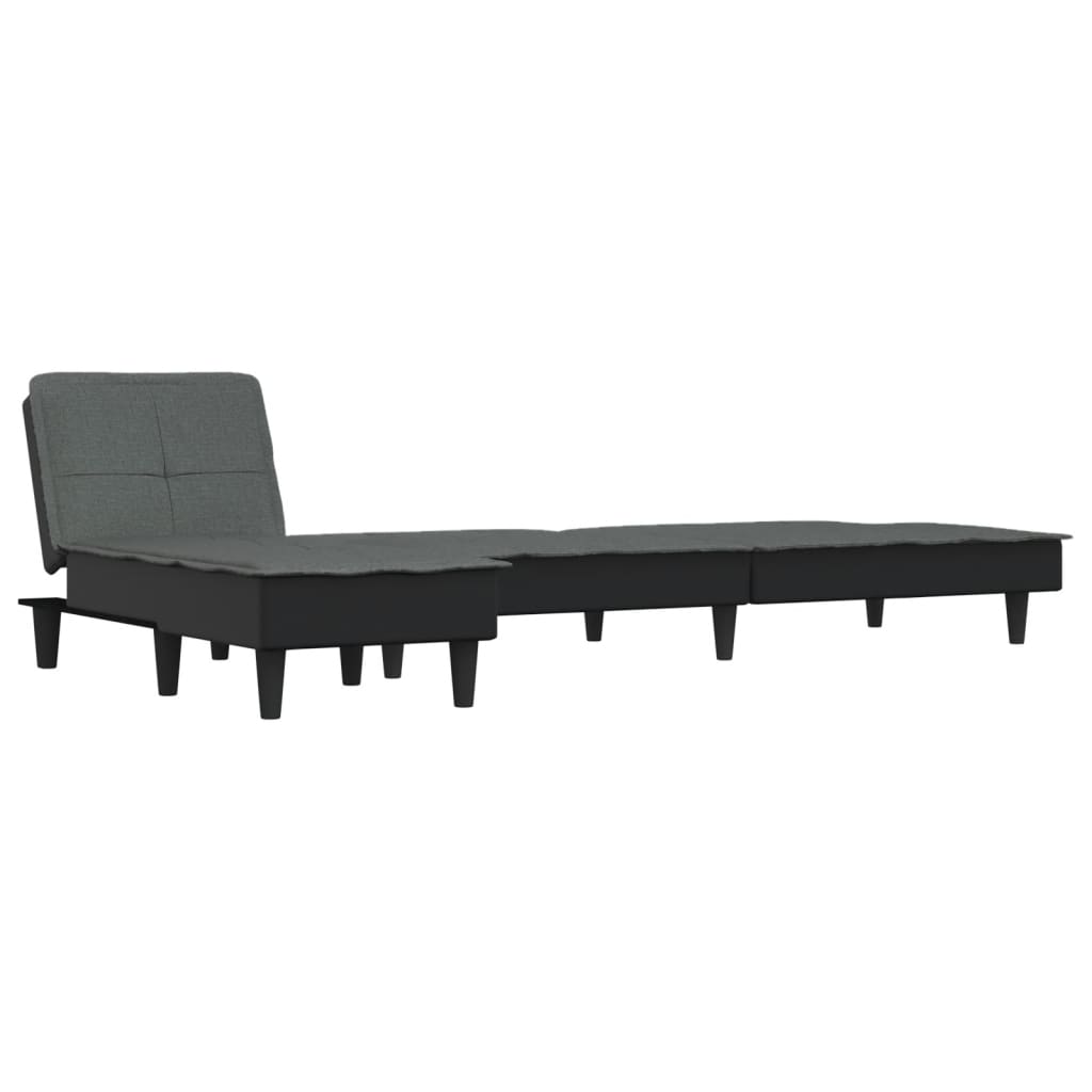 Schlafsofa in L-Form Dunkelgrau 255x140x70 cm Stoff