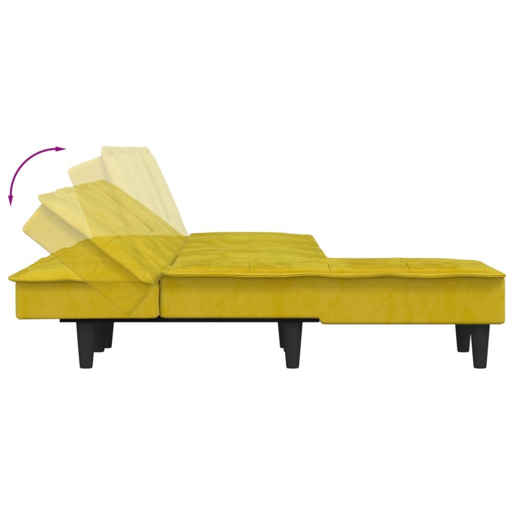 Schlafsofa in L-Form Gelb 255x140x70 cm Samt