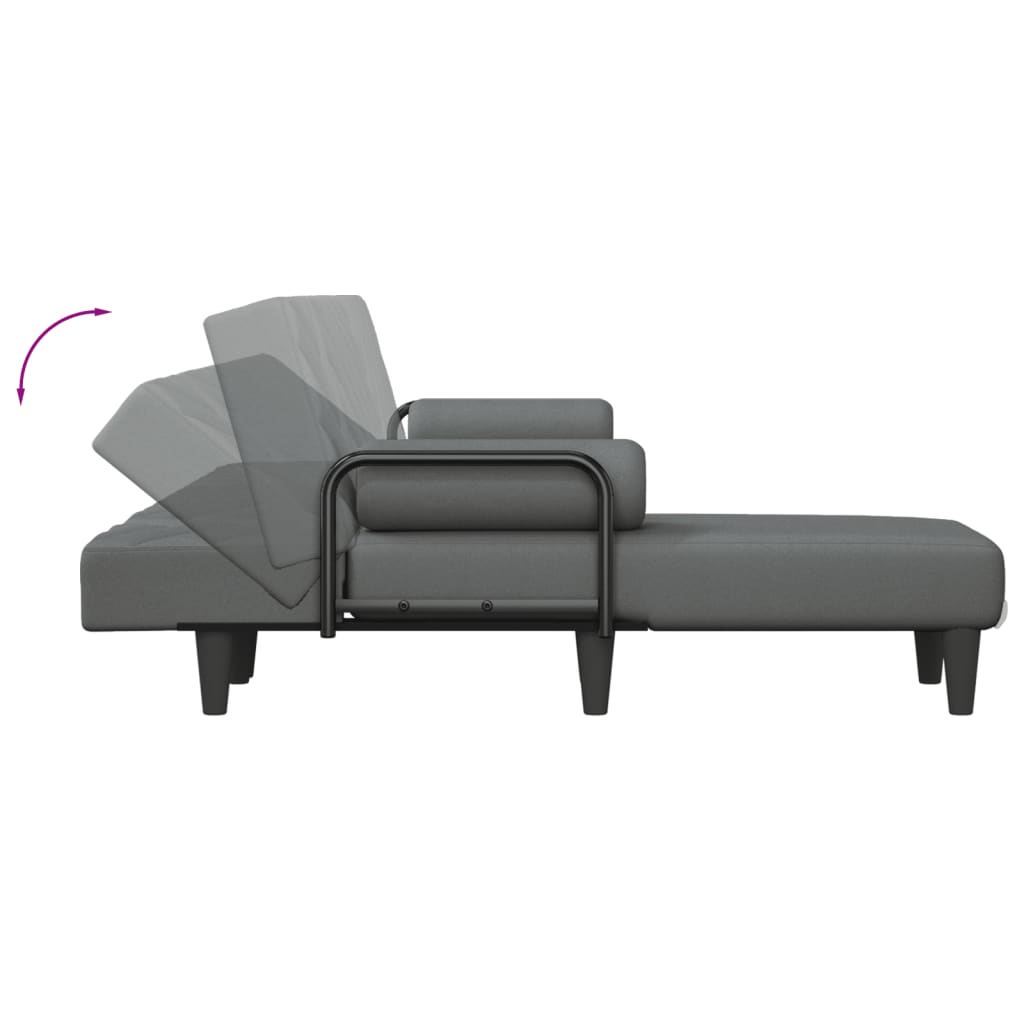 Schlafsofa in L-Form Dunkelgrau 260x140x70 cm Stoff