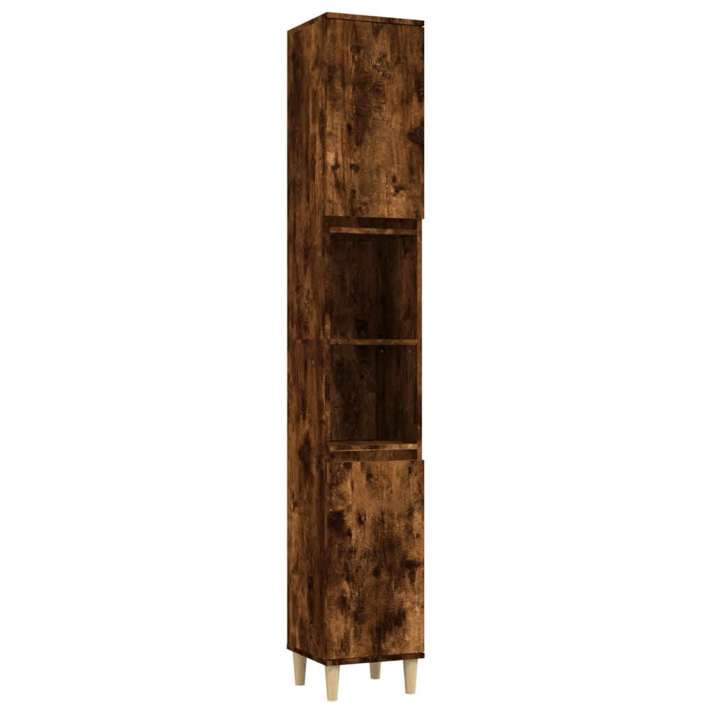3-tlg. Badmöbel-Set Räuchereiche Holzwerkstoff