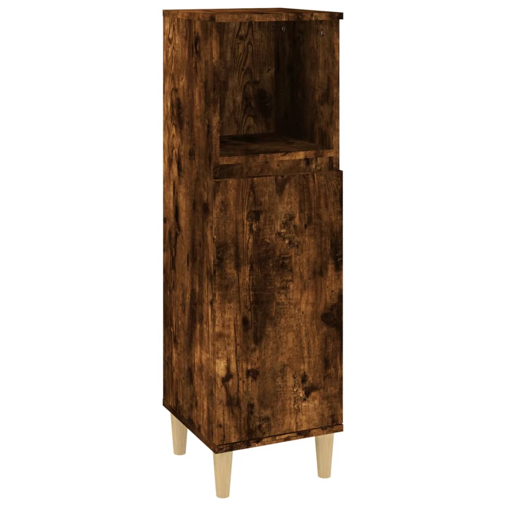 3-tlg. Badmöbel-Set Räuchereiche Holzwerkstoff