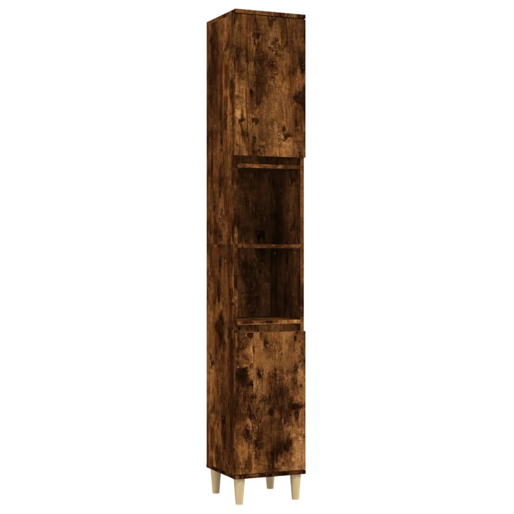 3-tlg. Badmöbel-Set Räuchereiche Holzwerkstoff