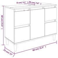 Thumbnail for 3-tlg. Badmöbel-Set Braun Eichen-Optik Holzwerkstoff