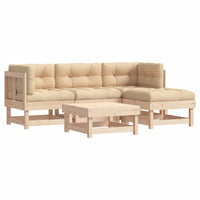 Thumbnail for 5-tlg. Garten-Lounge-Set mit Kissen Massivholz