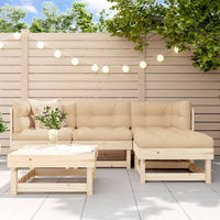 Thumbnail for 5-tlg. Garten-Lounge-Set mit Kissen Massivholz