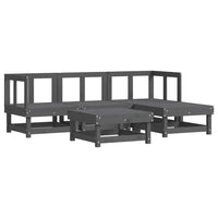 Thumbnail for 5-tlg. Garten-Lounge-Set mit Kissen Grau Massivholz