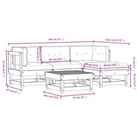 Thumbnail for 5-tlg. Garten-Lounge-Set mit Kissen Grau Massivholz