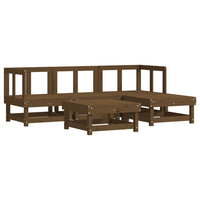 Thumbnail for 5-tlg. Garten-Lounge-Set mit Kissen Honigbraun Massivholz
