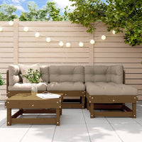 Thumbnail for 5-tlg. Garten-Lounge-Set mit Kissen Honigbraun Massivholz