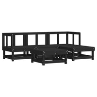 Thumbnail for 5-tlg. Garten-Lounge-Set mit Kissen Schwarz Massivholz