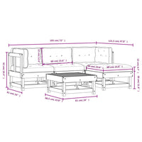 Thumbnail for 5-tlg. Garten-Lounge-Set mit Kissen Schwarz Massivholz