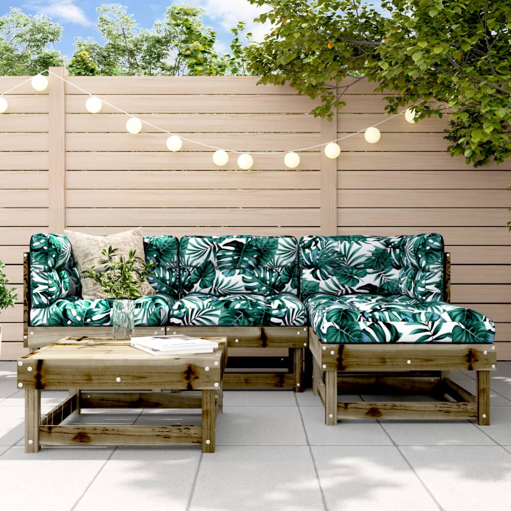 5-tlg. Garten-Lounge-Set mit Kissen Imprägniertes Kiefernholz