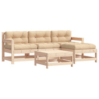 Thumbnail for 5-tlg. Garten-Lounge-Set mit Kissen Massivholz