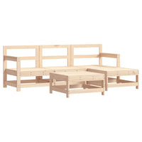 Thumbnail for 5-tlg. Garten-Lounge-Set mit Kissen Massivholz