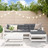 Thumbnail for 5-tlg. Garten-Lounge-Set mit Kissen Weiß Massivholz