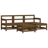 Thumbnail for 5-tlg. Garten-Lounge-Set mit Kissen Honigbraun Massivholz