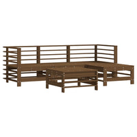 Thumbnail for 5-tlg. Garten-Lounge-Set mit Kissen Honigbraun Massivholz