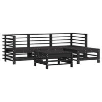 Thumbnail for 5-tlg. Garten-Lounge-Set mit Kissen Schwarz Massivholz