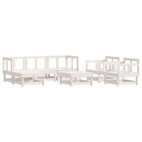Thumbnail for 7-tlg. Garten-Lounge-Set mit Kissen Weiß Massivholz