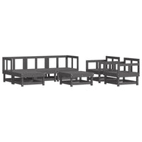 Thumbnail for 7-tlg. Garten-Lounge-Set mit Kissen Grau Massivholz